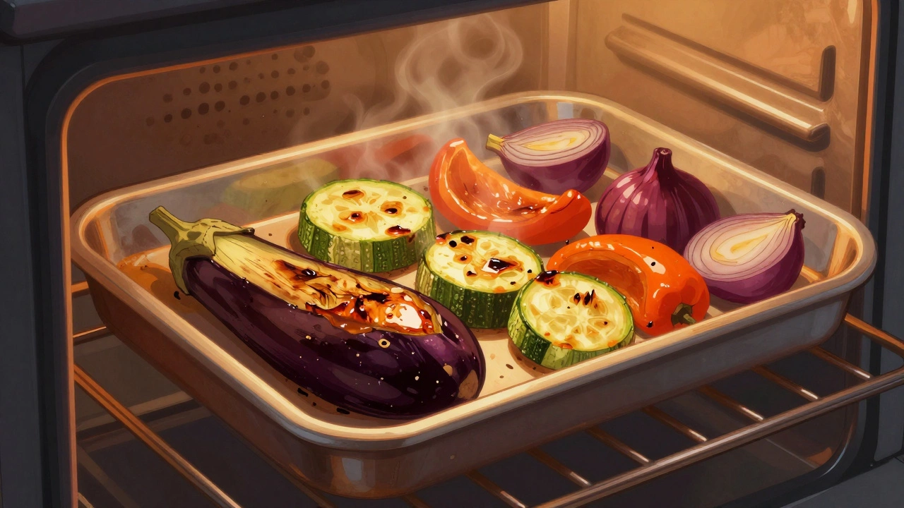 Запечённые овощи на противне без масла, с карамелизированными краями