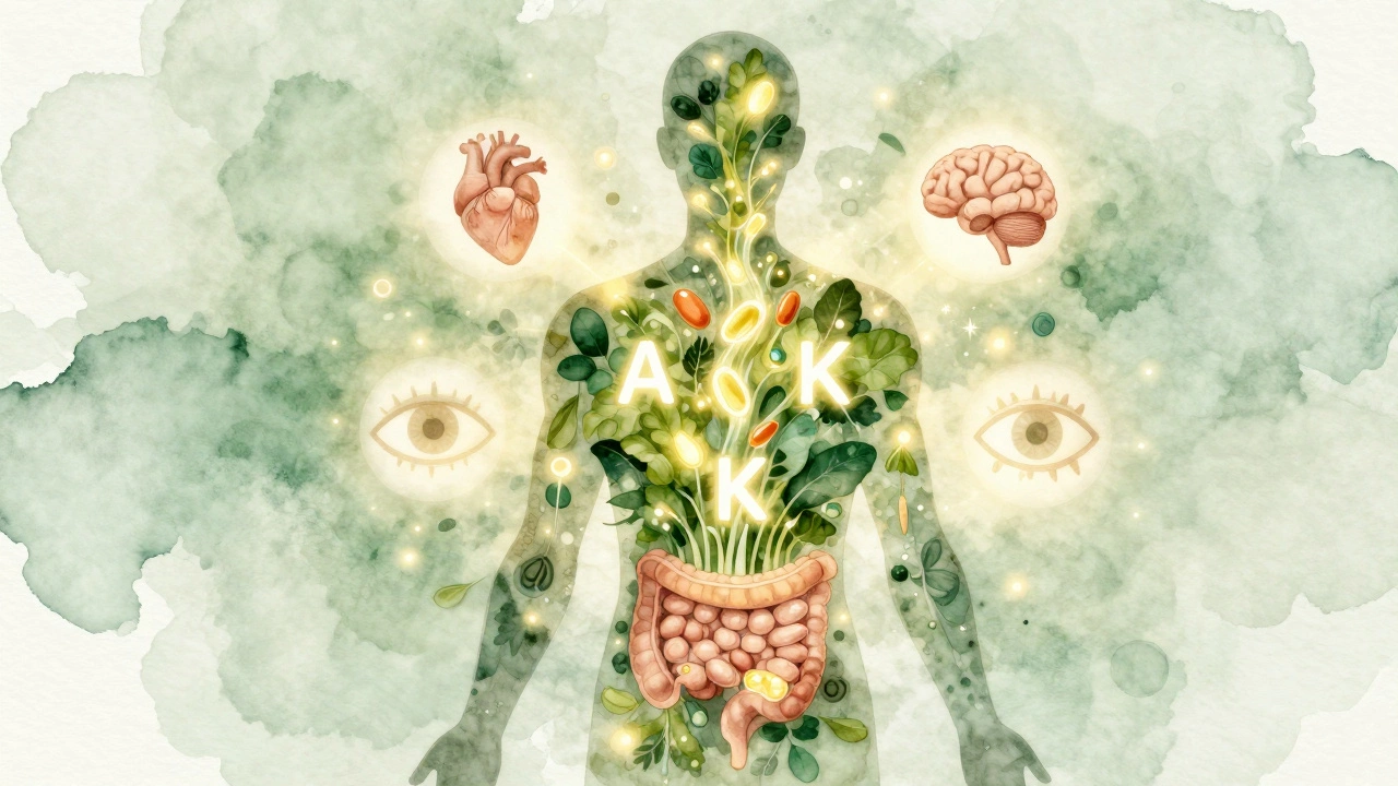 Человеческая фигура, наполненная питательными веществами из листовых овощей