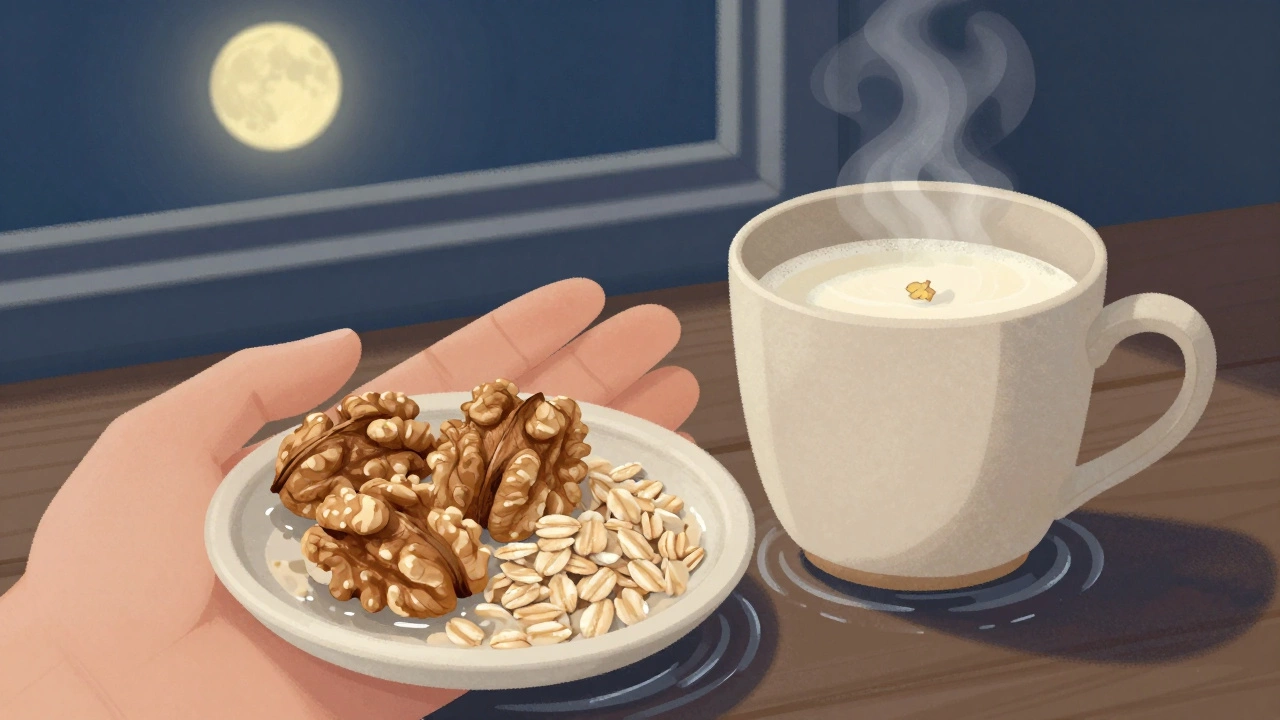 Овсянка и грецкие орехи с тёплым молоком и имбирём